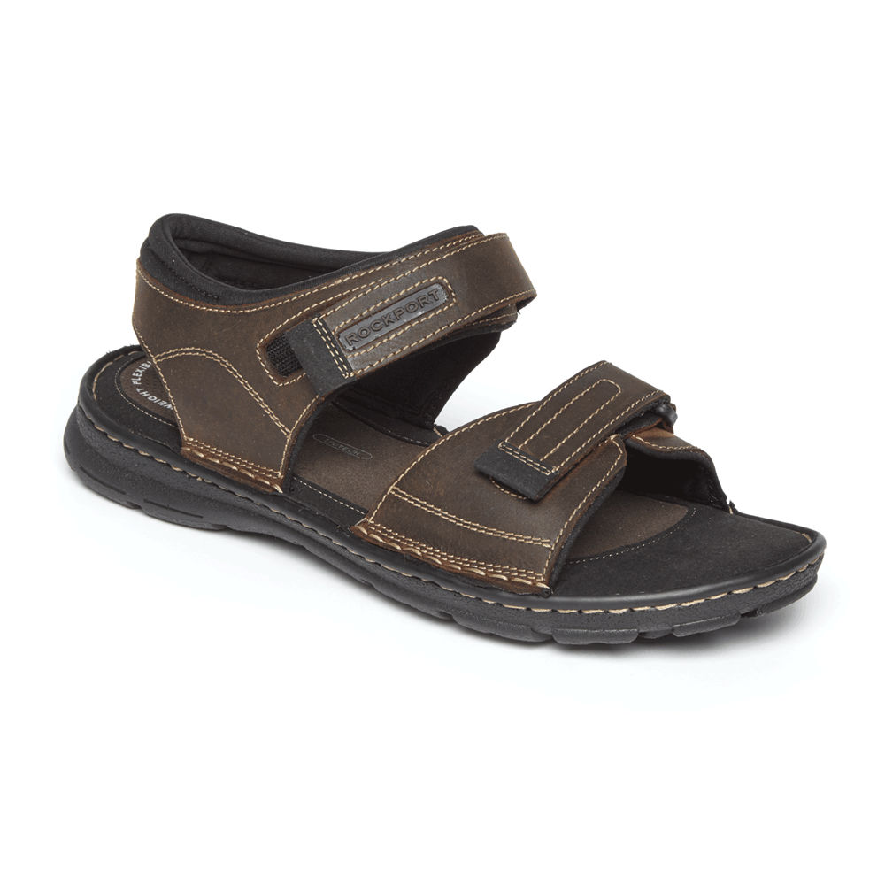 Rockport Mens Sandals Brown - Darwyn Quarter Strap - UK 376-WVRJSD